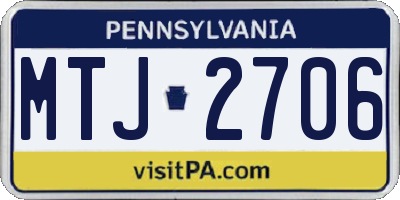 PA license plate MTJ2706