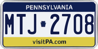 PA license plate MTJ2708