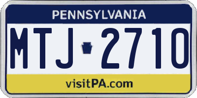 PA license plate MTJ2710
