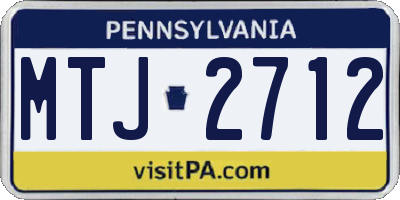 PA license plate MTJ2712