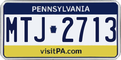 PA license plate MTJ2713