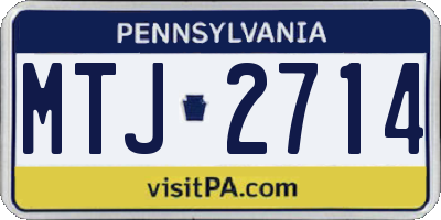 PA license plate MTJ2714