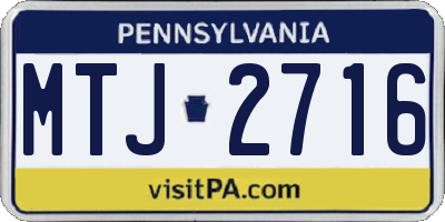 PA license plate MTJ2716