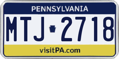 PA license plate MTJ2718
