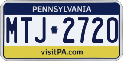 PA license plate MTJ2720