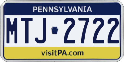 PA license plate MTJ2722