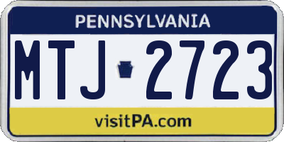 PA license plate MTJ2723