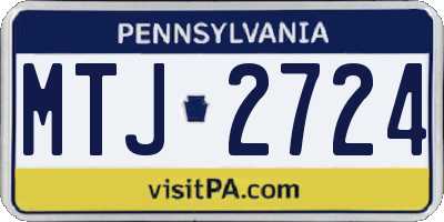 PA license plate MTJ2724