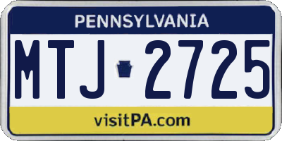 PA license plate MTJ2725
