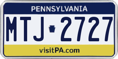 PA license plate MTJ2727
