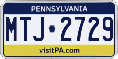 PA license plate MTJ2729
