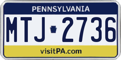 PA license plate MTJ2736