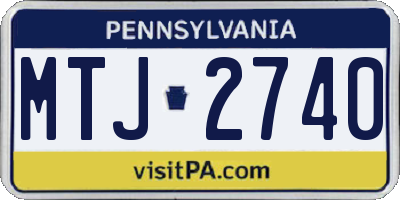 PA license plate MTJ2740
