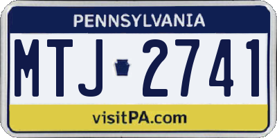PA license plate MTJ2741