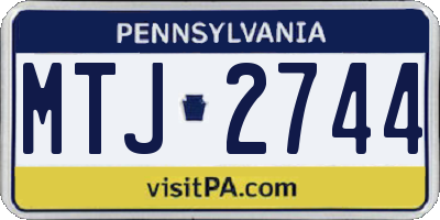 PA license plate MTJ2744