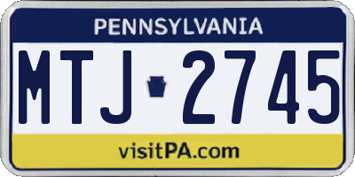 PA license plate MTJ2745