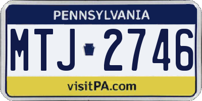 PA license plate MTJ2746