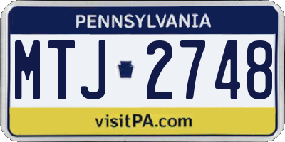 PA license plate MTJ2748
