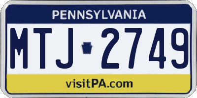 PA license plate MTJ2749