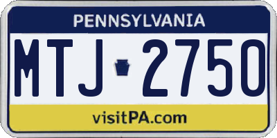 PA license plate MTJ2750