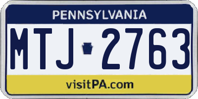 PA license plate MTJ2763