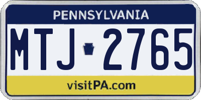 PA license plate MTJ2765