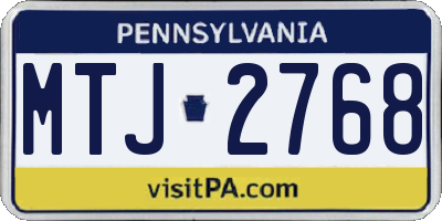 PA license plate MTJ2768
