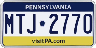 PA license plate MTJ2770
