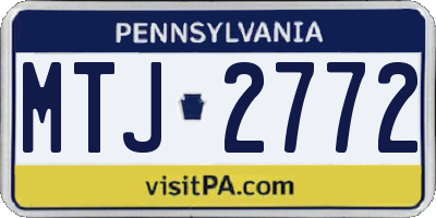 PA license plate MTJ2772