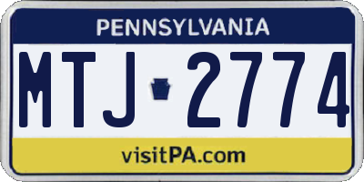 PA license plate MTJ2774