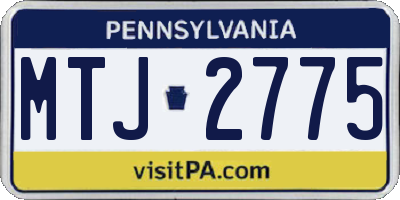 PA license plate MTJ2775
