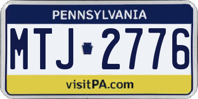 PA license plate MTJ2776