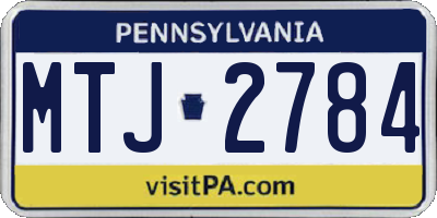 PA license plate MTJ2784