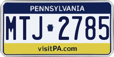 PA license plate MTJ2785