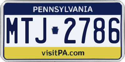 PA license plate MTJ2786
