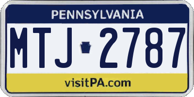 PA license plate MTJ2787