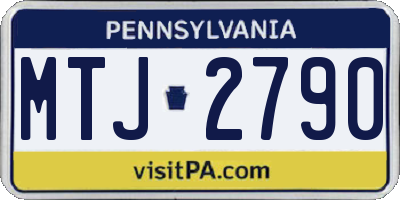 PA license plate MTJ2790