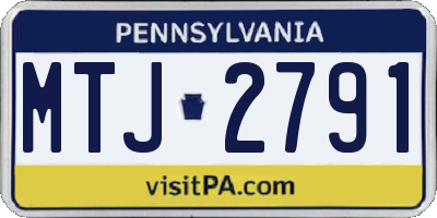 PA license plate MTJ2791