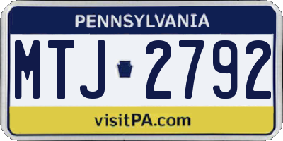 PA license plate MTJ2792