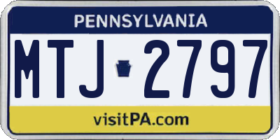 PA license plate MTJ2797