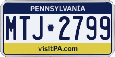 PA license plate MTJ2799