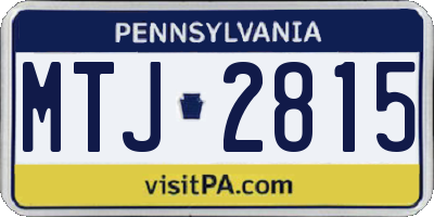 PA license plate MTJ2815