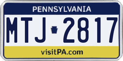 PA license plate MTJ2817