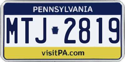 PA license plate MTJ2819