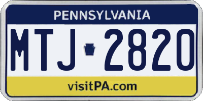 PA license plate MTJ2820