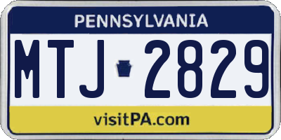 PA license plate MTJ2829