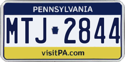 PA license plate MTJ2844