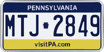 PA license plate MTJ2849