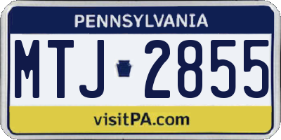PA license plate MTJ2855