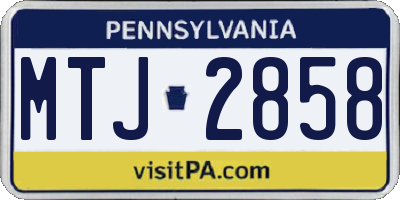 PA license plate MTJ2858